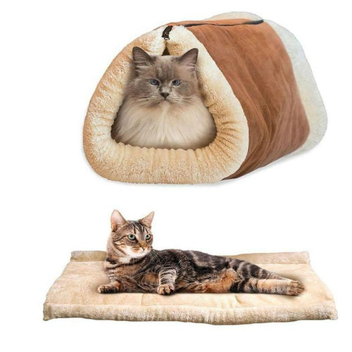 2-in-1 Tube Cat Bed