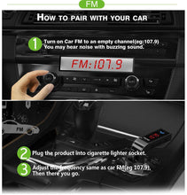 Load image into Gallery viewer, 4 in 1 Car Stereo Wireless Bluetooth Charger FM Transmitter